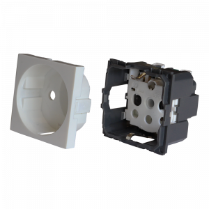 Розетка электрическая Mosaic одинарная с заземлением и шторками, безвинтовое подключение